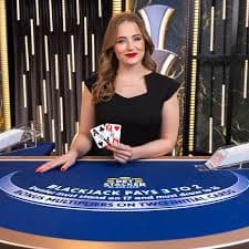 Live dealer table with HD camera feed showing cards and chips